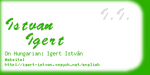 istvan igert business card
